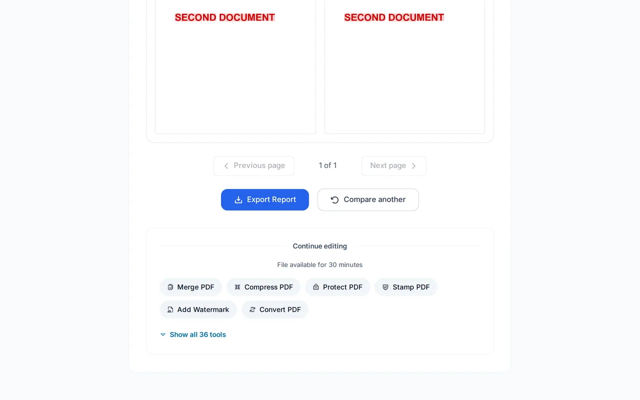 Download the diff report — PDFredo compare