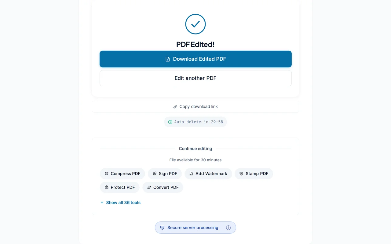 Download the edited PDF — PDFredo edit