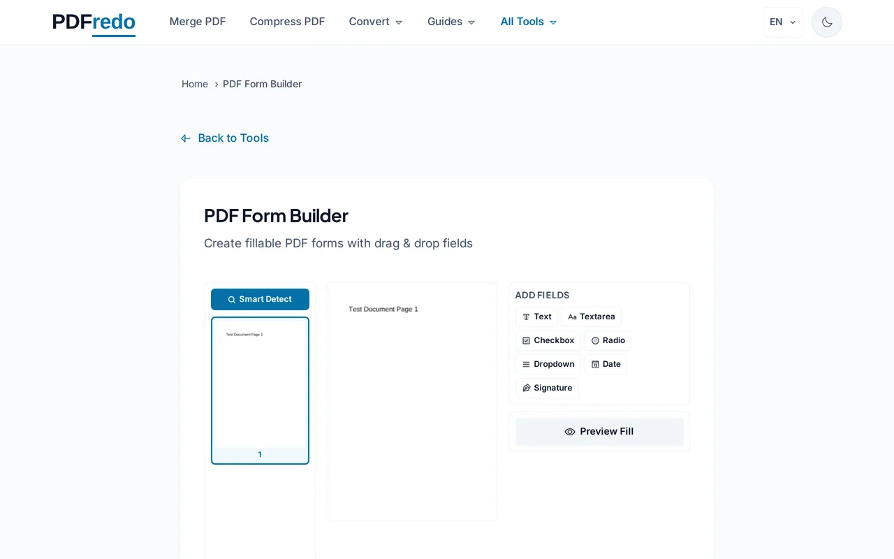 Add fields — PDFredo form-builder