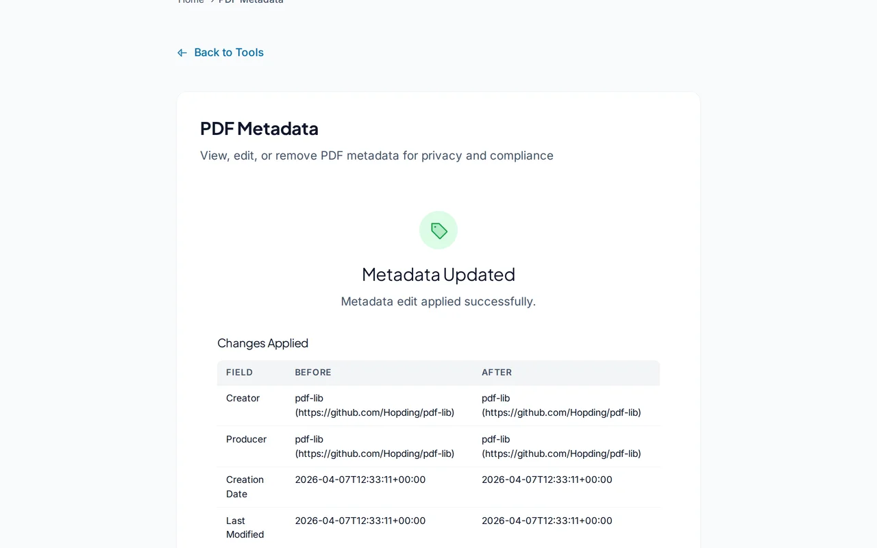 Download the updated PDF — PDFredo metadata