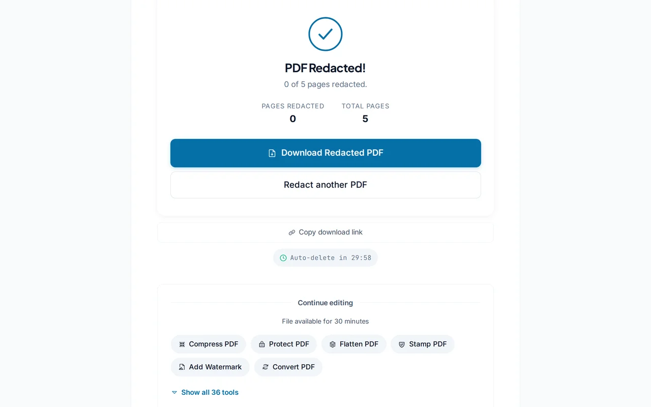Download the redacted PDF — PDFredo redact
