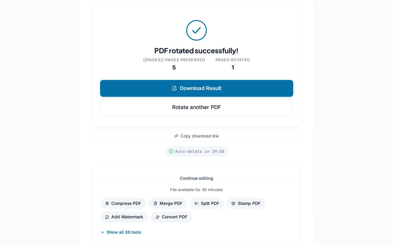 Download the rotated PDF — PDFredo rotate